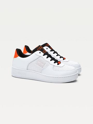 Férfi Tommy Hilfiger Tj perforated Alkalmi Cipő Fehér | HU 1463UZG